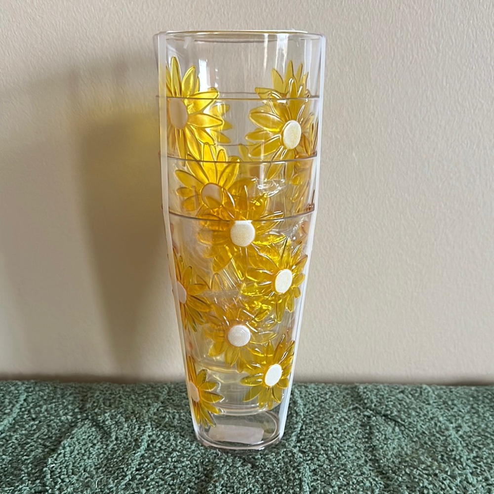 Jessica Simpson Sunflower Tumblers 24oz Yellow NEW